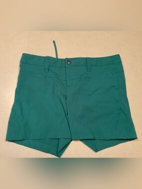teal-green Athleta Dipper athletic hiking shorts